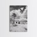 Palm Tree, Desert Shack, Abandoned Beauty, Western Minimalism, Canvas Print, Living Room Wall Art, Rustic Modern Style, Boho Wall Decor