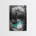 Mountain River, Turquoise Stream, Serene Nature Scene, Canvas Print, Living Room Wall Art, Minimal Landscape Decor, Cabin Vibes