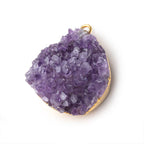 31x28mm Gold Leafed Amethyst Drusy Pendant 1 piece