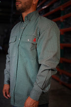 FR Pearl Snap Work Shirt - Gunner Green