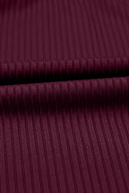 Solid Ribbed Knit Tankini & Skort Swim Set