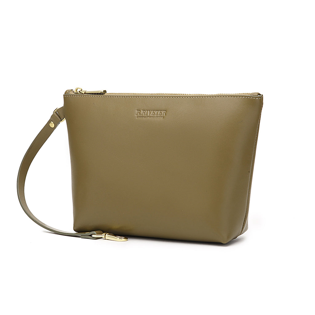 Naomi Zipper Clutch | Fatigue Leather