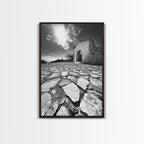 Desert Archway, Stone Ruins, Sunny Sky, Canvas Print, Rustic Travel Wall Art, Mediterranean Decor, Minimalist Earthy Aesthetic