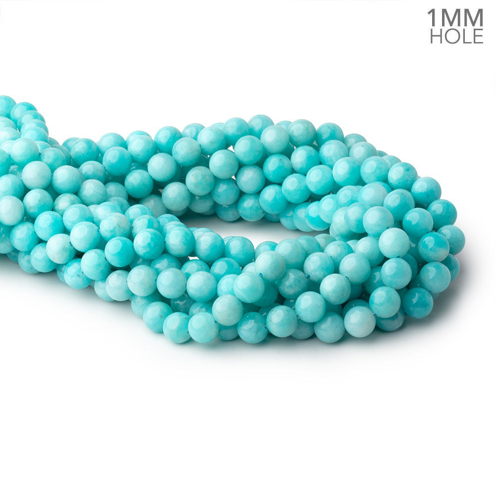 8mm Amazonite Plain Round Beads 15.5 inch 50 pieces AA 1mm hole