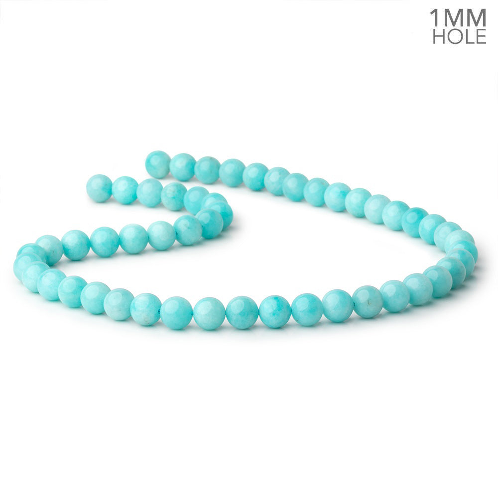 8mm Amazonite Plain Round Beads 15.5 inch 50 pieces AA 1mm hole