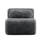 Aviana Armless Sofa With Pillow Plush Fabric - Dark