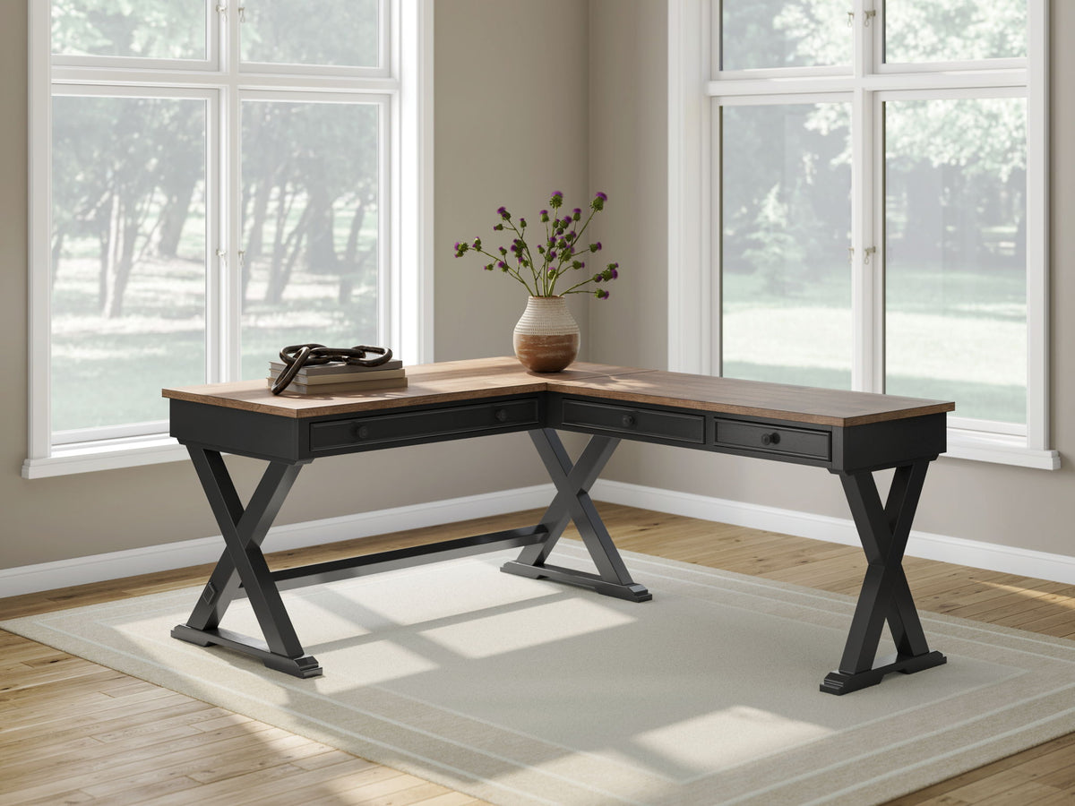 Wildenauer - Home Office Desk And Return - Brown / Black