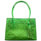 The Amy| Hand-Tooled Leather Tote Bag