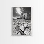 Desert Archway, Stone Ruins, Sunny Sky, Canvas Print, Rustic Travel Wall Art, Mediterranean Decor, Minimalist Earthy Aesthetic