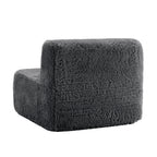 Aviana Armless Sofa With Pillow Plush Fabric - Dark