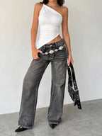 Asymmetrical One-Shoulder Slim Fit Cami