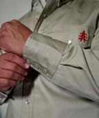 FR Western Style Pearl Snap - Khaki - With U.S Flag