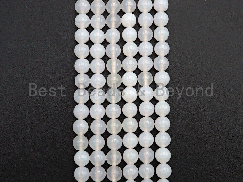 Quality Natural Milky White Agate Beads, UA82
