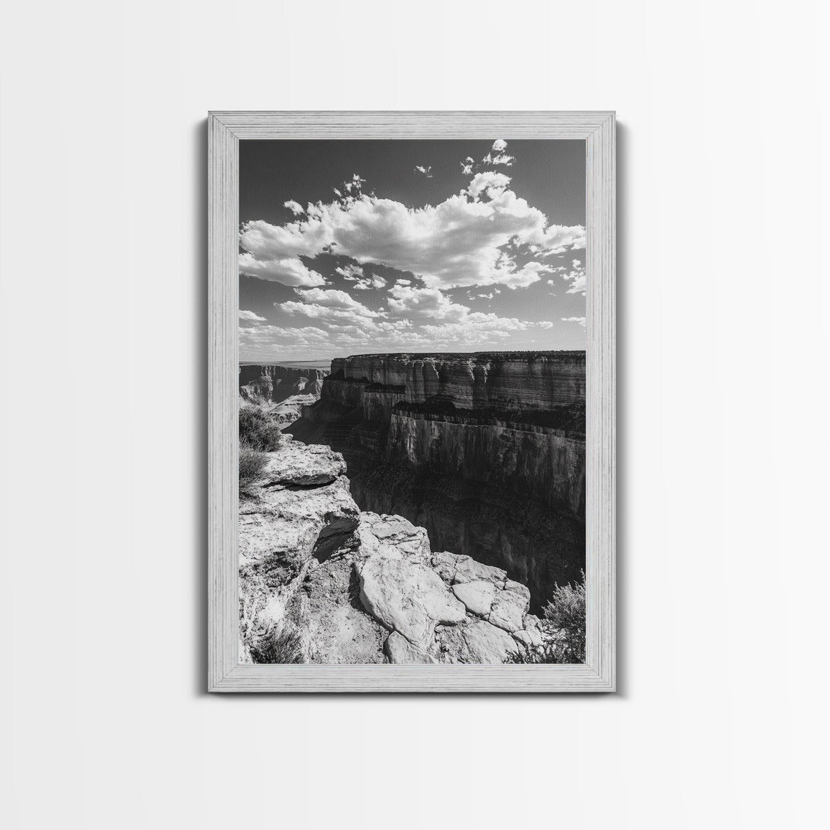 Grand Canyon, Desert, Clouds, Depth - Epic canyon view, Canvas Print, adventurous living room centerpiece, nature-inspired wall art