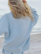 Relaxed Fit Round Neck Sweatshirt and Shorts Set