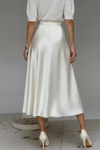 Satin A-Line Midi Skirt