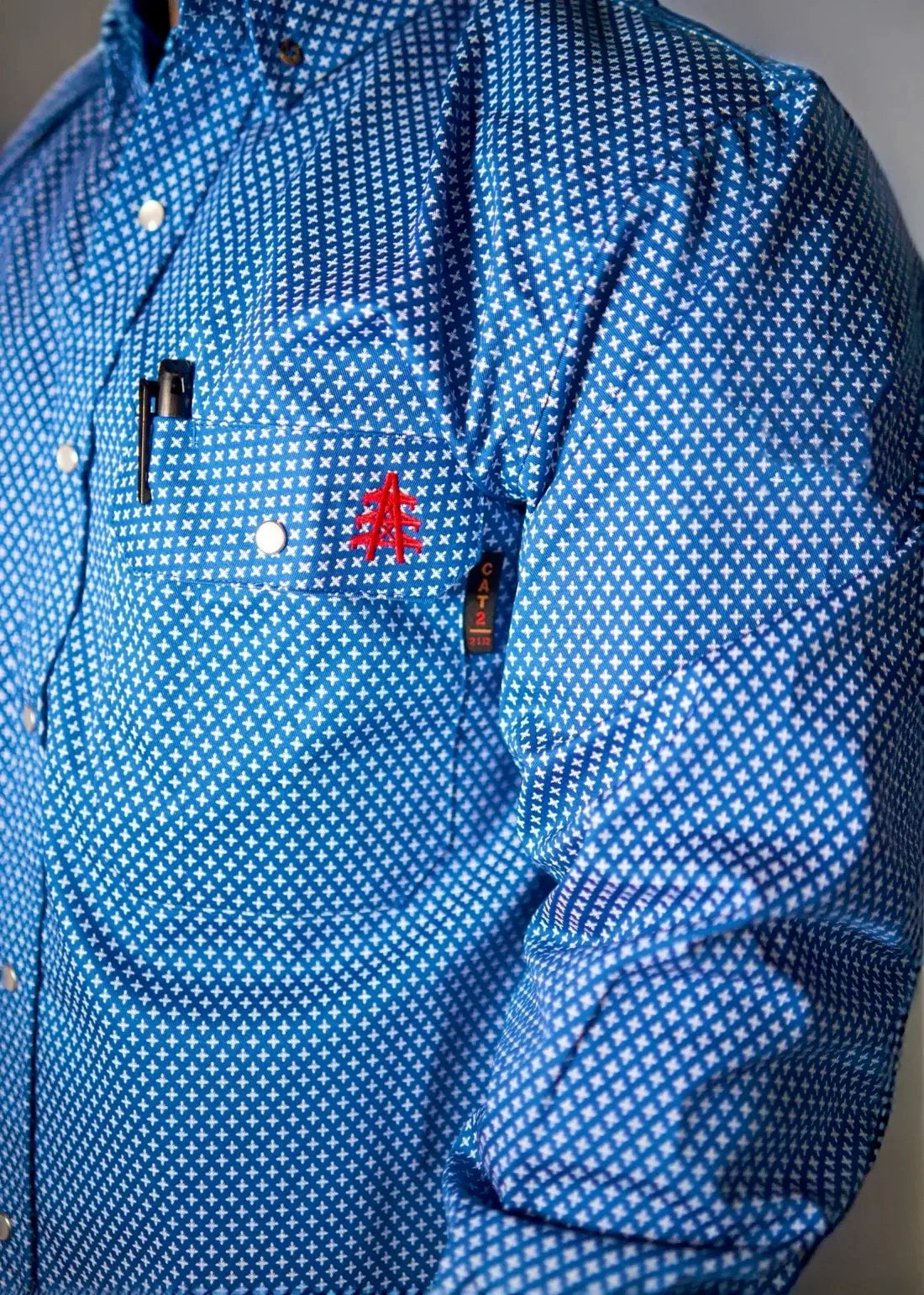 FR Pearl Snap Work Shirt - Royal Blue
