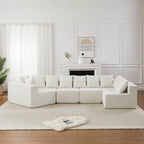 151.6-Inch Extra-Large L-Shaped Chenille Sectional Sofa