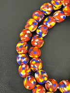 Authentic Fused Krobo Recycled Glass Beads 12–14mm | Multicolor African Glass Beads | Handmade in Ghana