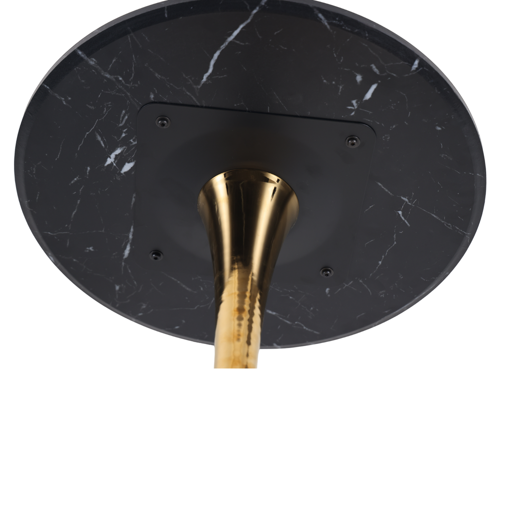 Mid-Century Tulip Dining Table with Black Marble Top