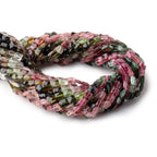 6x5-7x5mm Multi Color Tourmaline Faceted Rectangle Beads 14.5 inch 54 pieces AA