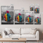 Urban View, Colorful Hoodie, NYC Vibes, Canvas Print, Cityscape Wall Art, Street Style Decor, Modern Apartment Statement Art