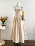 Square Neck Sleeveless A-Line Dress