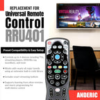 Anderic RRU401.7 4-Device Universal Remote Control with Backlight, Macro and Learning for TV, Cable, Streaming, DVD and more