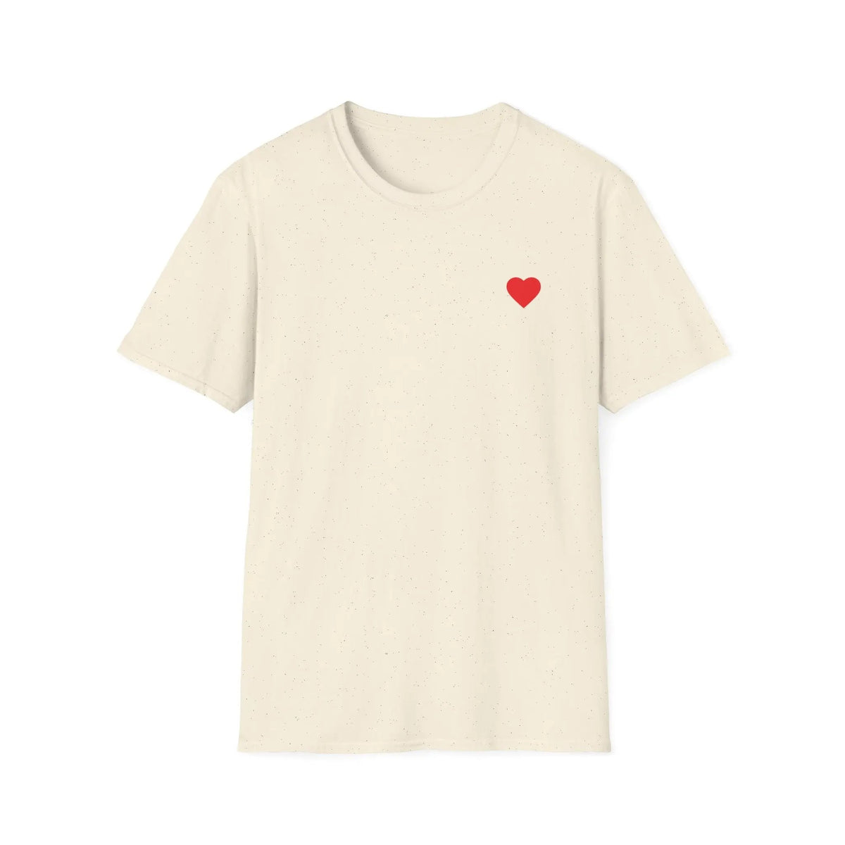 Minimal Red Heart Tee — Small Heart Chest Graphic T-Shirt
