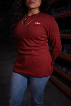 Women's FR 3-Button Henley - Wine Red