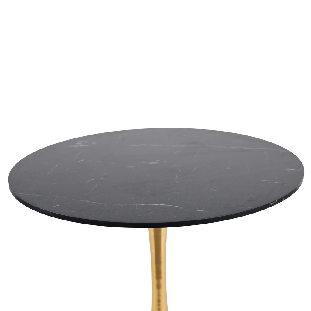 Mid-Century Tulip Dining Table with Black Marble Top