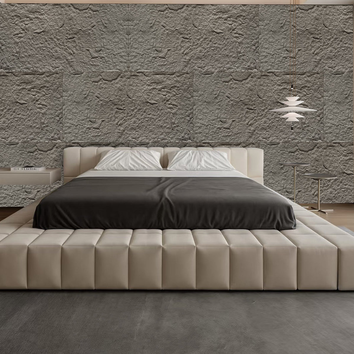 3D Faux Stone Wall Panels, 6 PCS PU Wainscoting Panel
