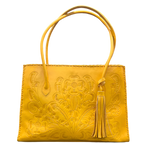 The Amy| Hand-Tooled Leather Tote Bag