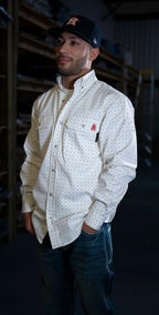 FR Pearl Snap Work Shirt - Phantom White