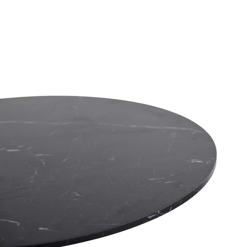 Mid-Century Tulip Dining Table with Black Marble Top