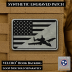 A-10 Warthog American Flag Morale Patch, 2x3" | Made in USA | VELCRO® Brand Hook Backing