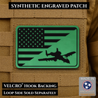 A-10 Warthog American Flag Morale Patch, 2x3" | Made in USA | VELCRO® Brand Hook Backing