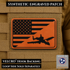 A-10 Warthog American Flag Morale Patch, 2x3" | Made in USA | VELCRO® Brand Hook Backing