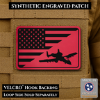 A-10 Warthog American Flag Morale Patch, 2x3" | Made in USA | VELCRO® Brand Hook Backing