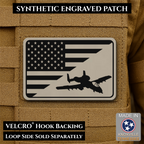 A-10 Warthog American Flag Morale Patch, 2x3" | Made in USA | VELCRO® Brand Hook Backing