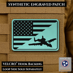 A-10 Warthog American Flag Morale Patch, 2x3" | Made in USA | VELCRO® Brand Hook Backing