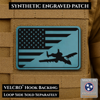 A-10 Warthog American Flag Morale Patch, 2x3" | Made in USA | VELCRO® Brand Hook Backing