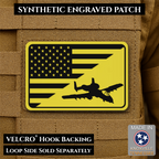 A-10 Warthog American Flag Morale Patch, 2x3" | Made in USA | VELCRO® Brand Hook Backing