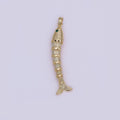 24K Gold Filled Green CZ Multidimensional Artisan Fish Charm | AA965