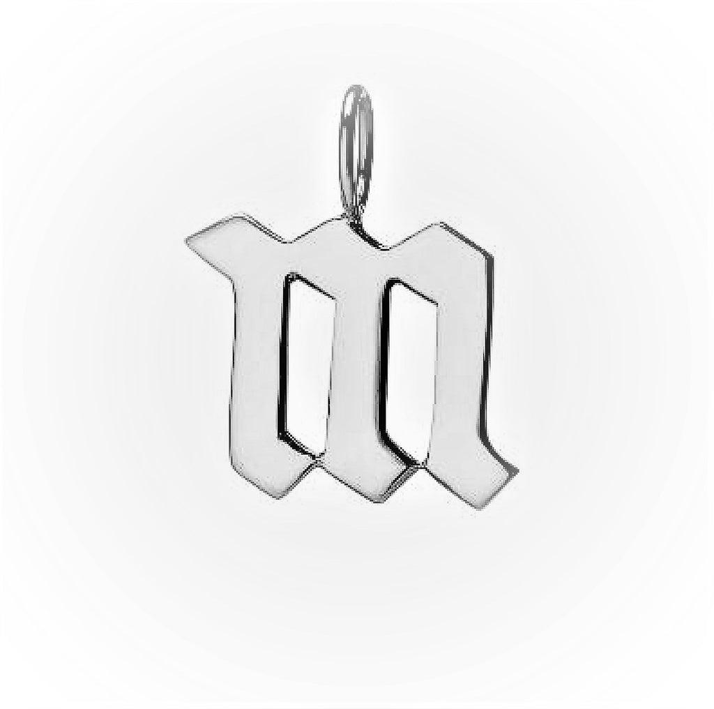 Gold Filled Charm Personalized Gotic Initial Letter Charm Necklace, Custom Old English Font Style, Delicate Initial Necklace For Women Men (Small) | A-213 to A-238, A-240 to A-265