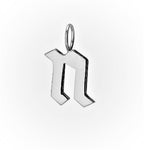 Gold Filled Charm Personalized Gotic Initial Letter Charm Necklace, Custom Old English Font Style, Delicate Initial Necklace For Women Men (Small) | A-213 to A-238, A-240 to A-265