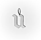Gold Filled Charm Personalized Gotic Initial Letter Charm Necklace, Custom Old English Font Style, Delicate Initial Necklace For Women Men (Small) | A-213 to A-238, A-240 to A-265