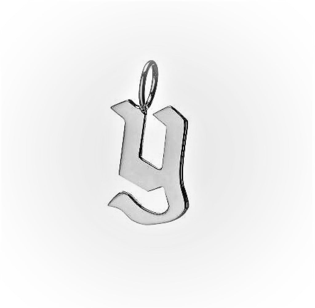 Gold Filled Charm Personalized Gotic Initial Letter Charm Necklace, Custom Old English Font Style, Delicate Initial Necklace For Women Men (Small) | A-213 to A-238, A-240 to A-265