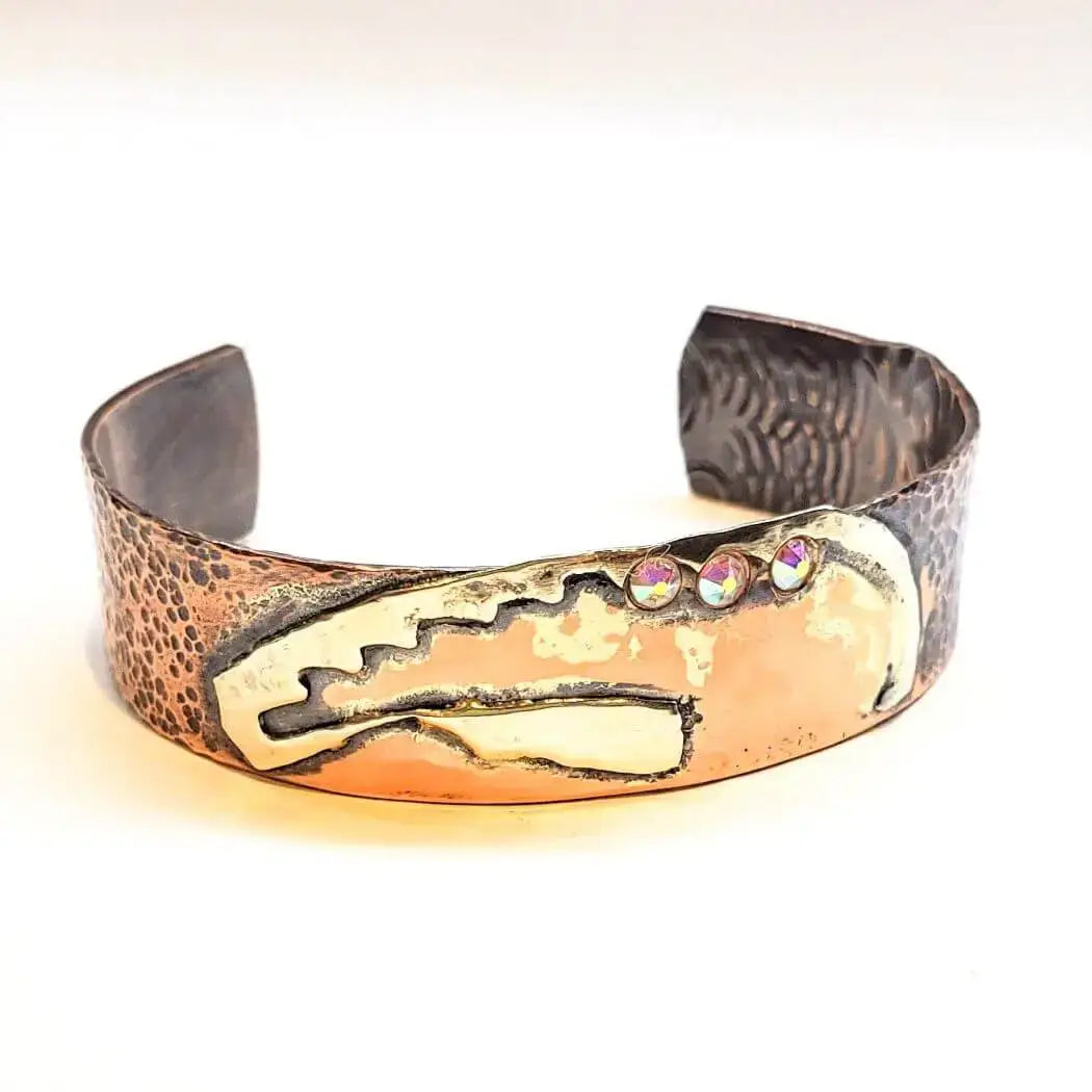 Copper Sculpted Angel Wing Frame Cuff