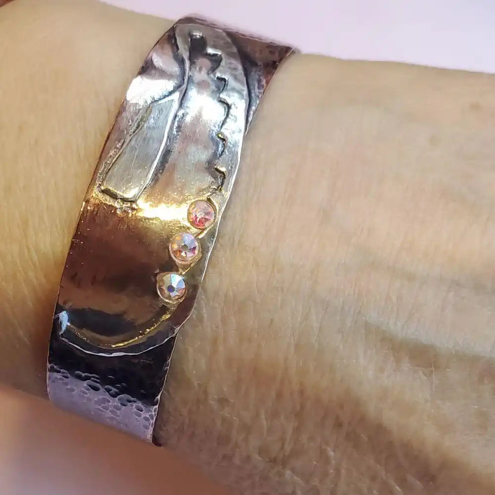 Copper Sculpted Angel Wing Frame Cuff